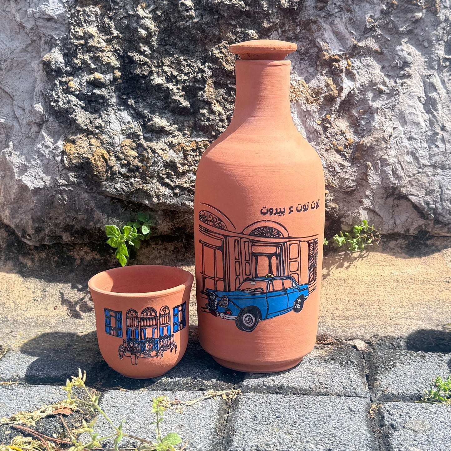 Clay Carafe - Blue 2