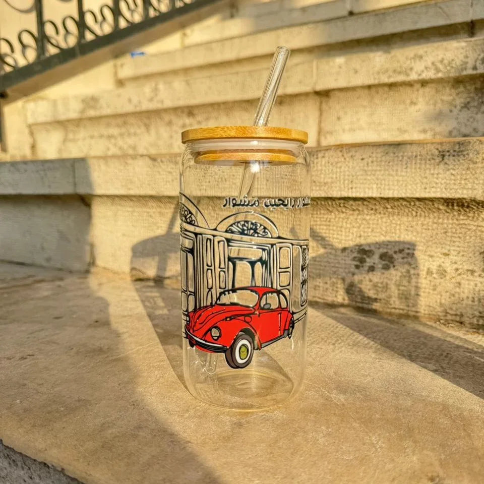 Glass Jar - Red Car