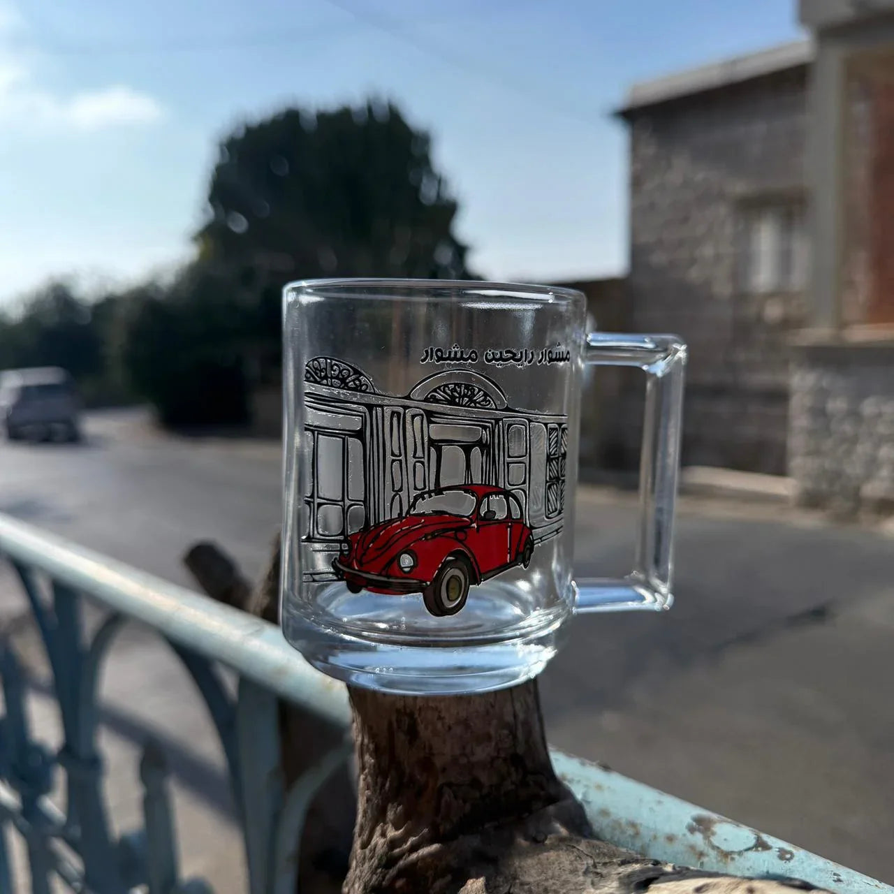 Glass Mug - Red Car