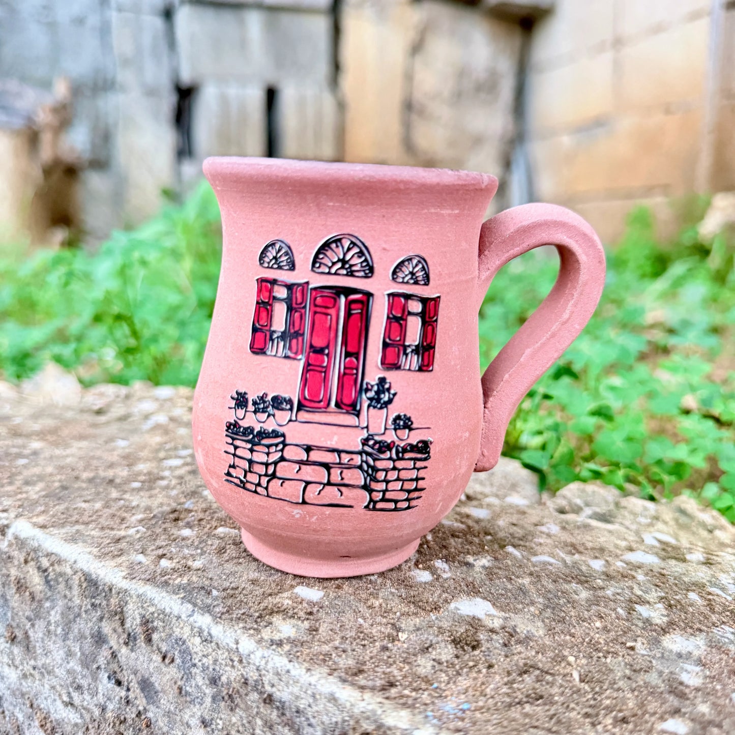 Clay Mug - Red Windows
