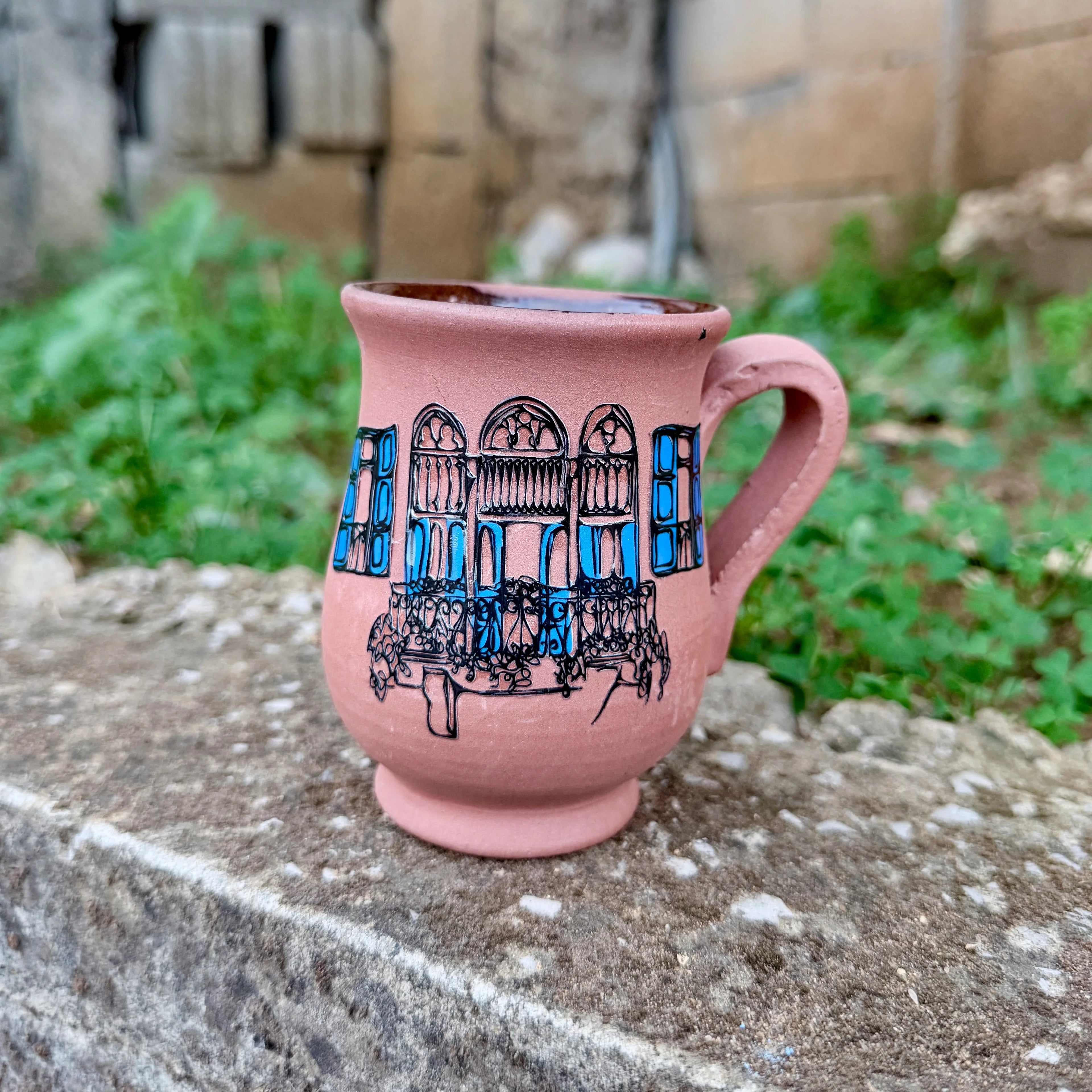 Clay Mug - Blue Windows