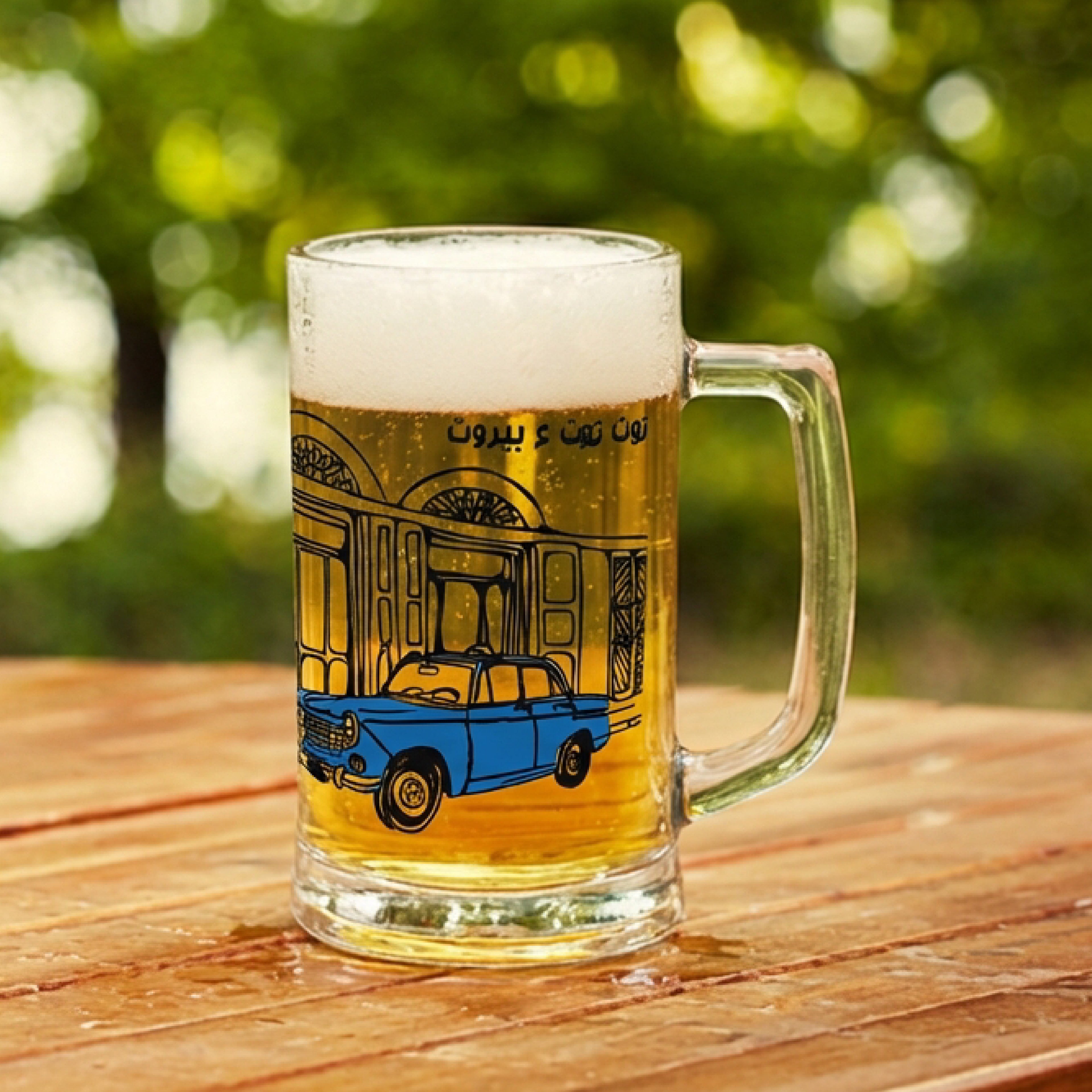 Beer Mug - Blue Car
