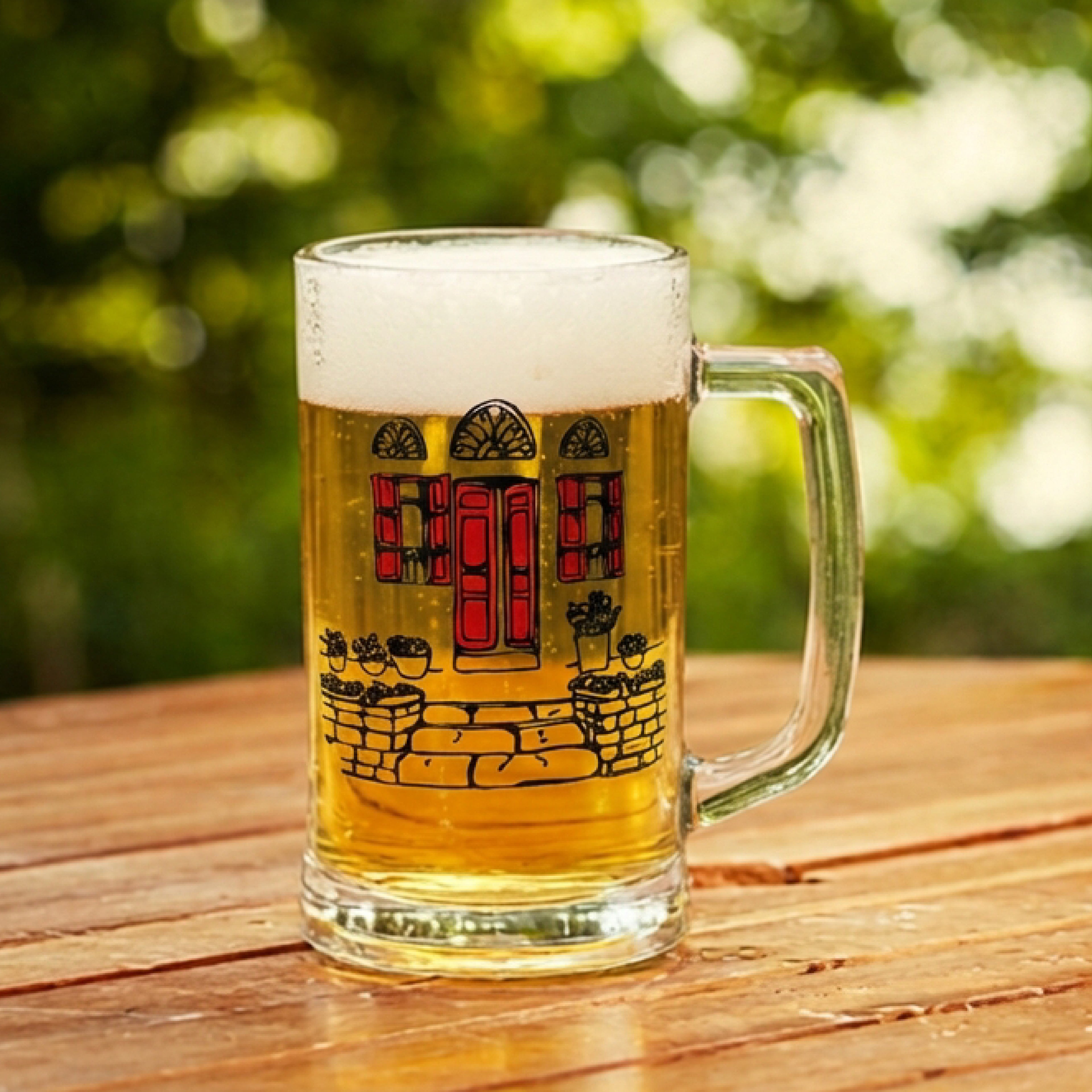 Beer Mug - Red Windows