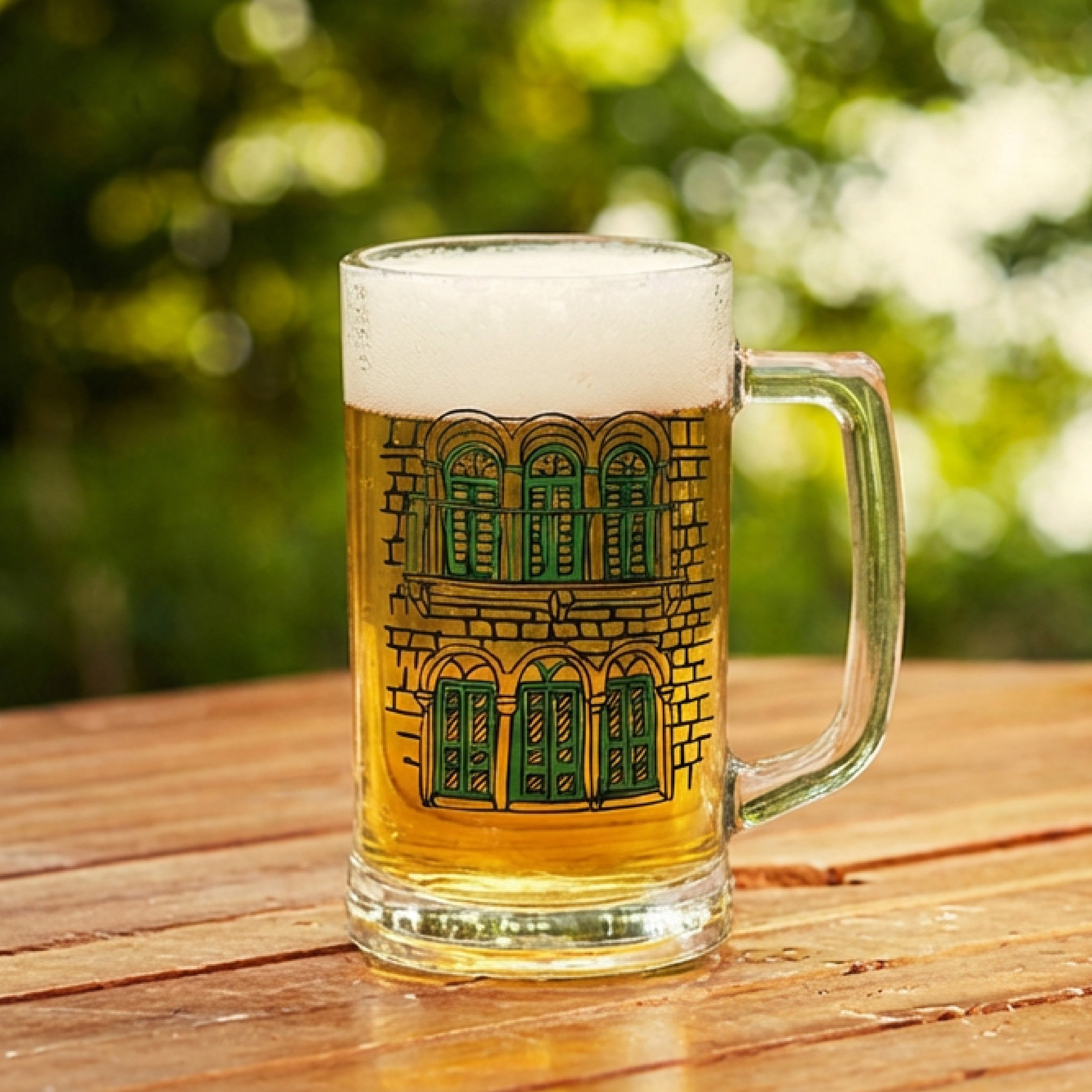 Beer Mug - Green Windows
